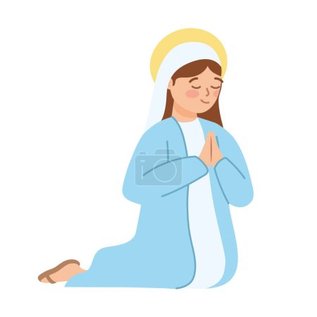 Illustration for Holy family virgin mary illustration isolated - Royalty Free Image
