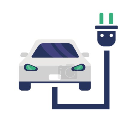 Téléchargez les illustrations : Illustration de câble de charge de voitures électriques - en licence libre de droit