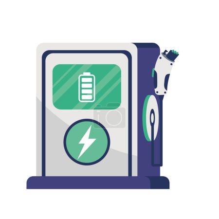 Ilustración de Ilustración de la estación de carga de coches eléctricos ilustración - Imagen libre de derechos