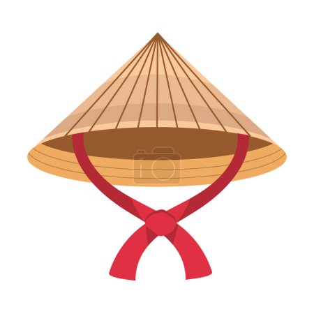 Illustration for Indonesia gunung traditional hat illustration isolated - Royalty Free Image