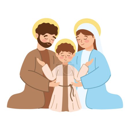 Illustration for Holy family christianity illustration isolated - Royalty Free Image