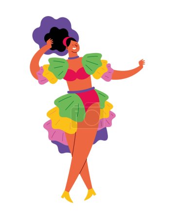 Téléchargez les illustrations : Feria cali femme danseuse vecteur isolé - en licence libre de droit