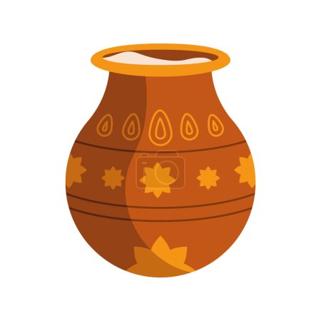 Illustration for Pongal rice pot vector isolated - Royalty Free Image
