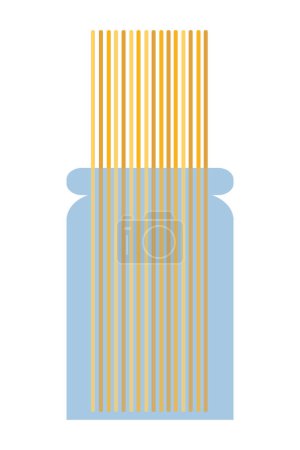 Téléchargez les illustrations : Spaghetti pack illustration vecteur isolé - en licence libre de droit