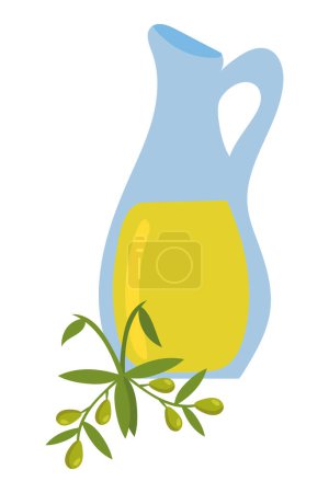 Illustration for Nutritional products in olive oil vector isolated - Royalty Free Image