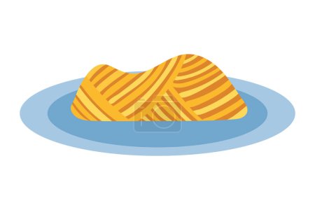 Illustration for Spaghetti plate illustration vector isolated - Royalty Free Image
