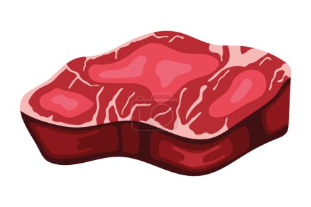Ilustración de Carne rebanada ilustración vector aislado - Imagen libre de derechos