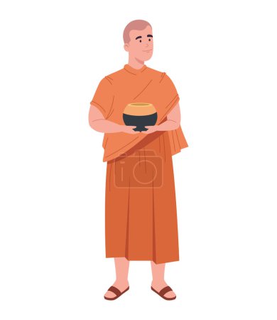 Ilustración de Monje budista con jarrón ilustración - Imagen libre de derechos