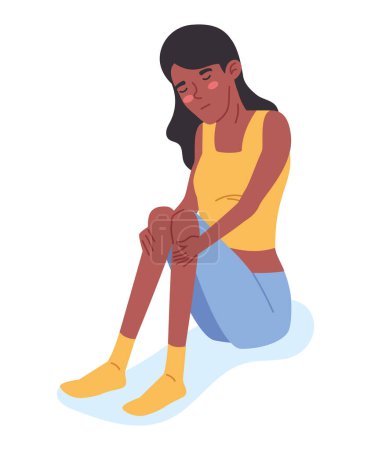 Illustration for Anorexia woman depressed illustration isolated - Royalty Free Image