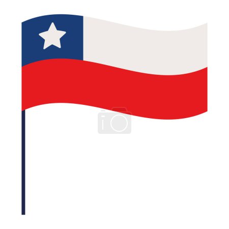 Illustration for Chile flag illustration vector isolated - Royalty Free Image