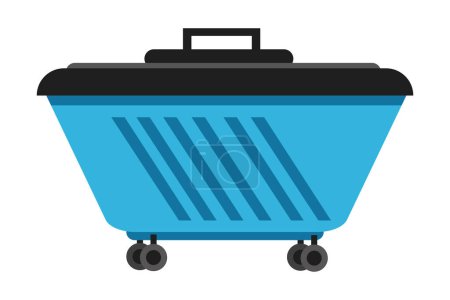 Illustration for Waste management in blue bin vector isolated - Royalty Free Image