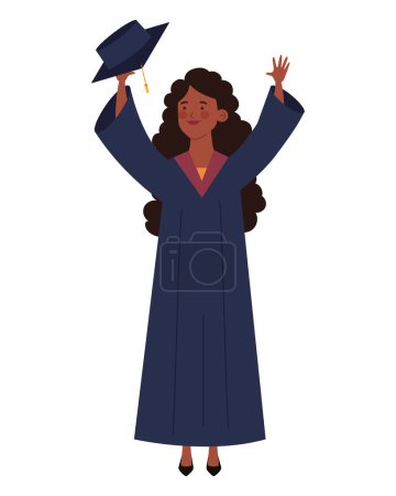 Ilustración de Graduación evento mujer estudiante ilustración - Imagen libre de derechos