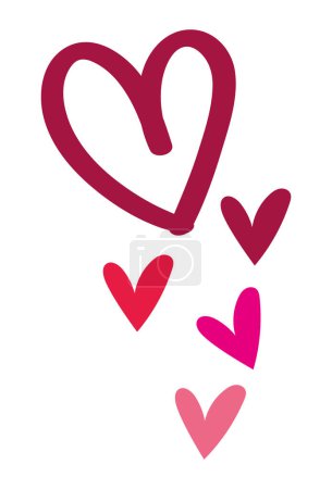 Illustration for Scribbled heart emotion illustration design - Royalty Free Image