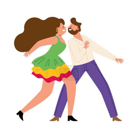 Illustration for Feria de cali dancers vector isolated - Royalty Free Image