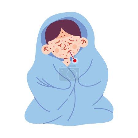 Ilustración de Enfermedad de kawasaki en un vector infantil aislado - Imagen libre de derechos