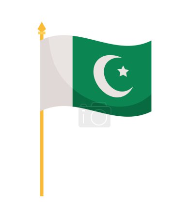 Ilustración de Pakistan bandera diseño vector aislado - Imagen libre de derechos