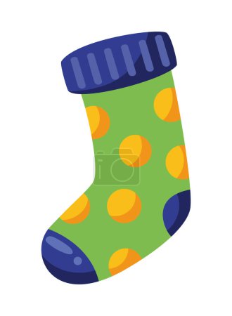 Illustration for Down syndrome sock with dots vector isolated - Royalty Free Image
