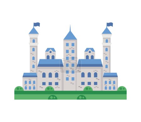 Téléchargez les illustrations : Allemagne neuschwanstein château vecteur isolé - en licence libre de droit
