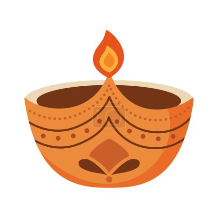 Illustration for Diya lamp design vector isolated - Royalty Free Image