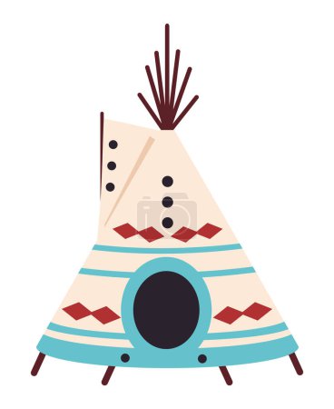 Illustration for Teepee native america traditional illustration - Royalty Free Image