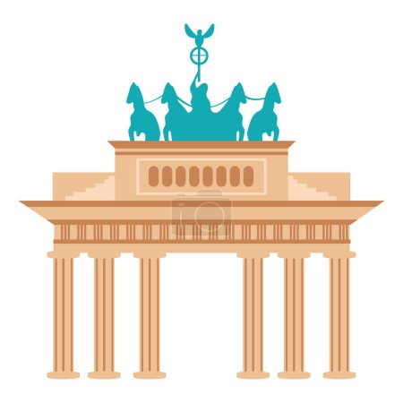 Ilustración de Alemania brandenburg puerta diseño aislado - Imagen libre de derechos