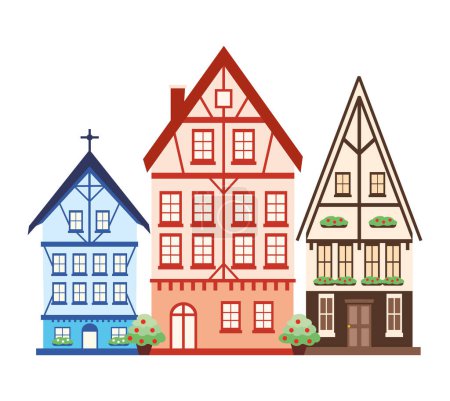 Ilustración de Germany barrio clásico diseño aislado - Imagen libre de derechos