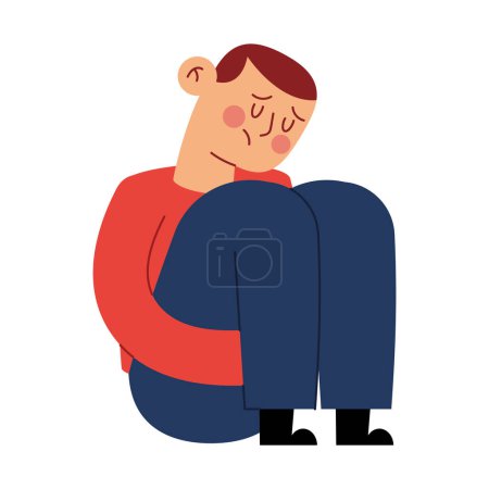 Illustration for Guy with depression vector isolated - Royalty Free Image