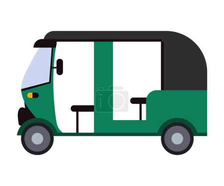 Illustration for Rickshaw car colorful illustration vector isolated - Royalty Free Image