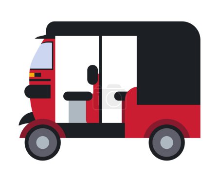 Illustration for Rickshaw car colored illustration vector isolated - Royalty Free Image