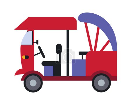 Illustration for Rickshaw car illustration vector isolated - Royalty Free Image