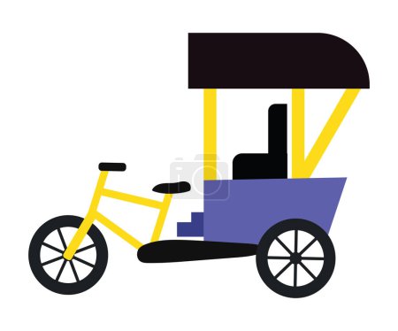 Illustration for Rickshaw car design vector isolated - Royalty Free Image