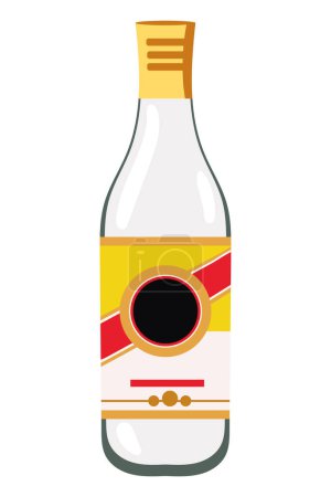 Téléchargez les illustrations : Caipirinha bouteille illustration vecteur isolé - en licence libre de droit