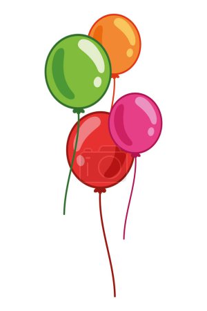 Téléchargez les illustrations : Ballons colorés illustration vecteur isolé - en licence libre de droit
