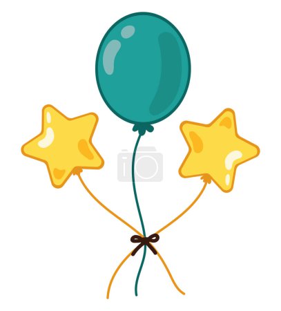 Ilustración de Estrellas coloridas globos vector aislado - Imagen libre de derechos