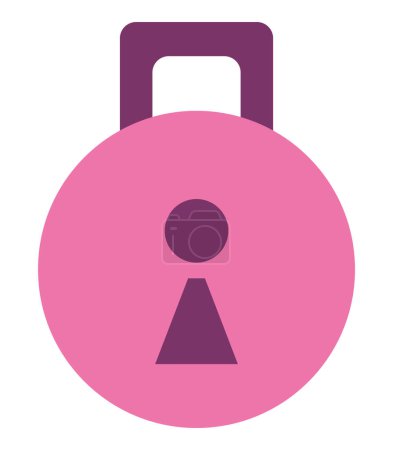 Illustration for Pink padlock illustration vector isolated - Royalty Free Image