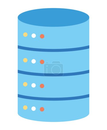 Ilustración de Servidor de base de datos de color azul vector aislado - Imagen libre de derechos