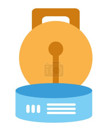 Téléchargez les illustrations : Conception de la sécurité des données du serveur et du vecteur de cadenas isolé - en licence libre de droit