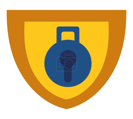 Illustration for Data security design of shield with padlock vector isolated - Royalty Free Image