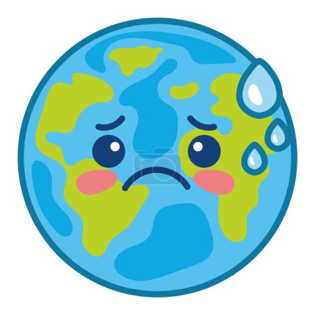Illustration for Global warming illustration of the world sweating vector isolated - Royalty Free Image