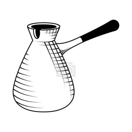 Illustration for Coffee cezve drawn pot illustration - Royalty Free Image