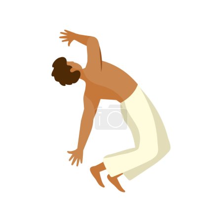 Ilustración de Hombre haciendo capoeira diseño aislado - Imagen libre de derechos