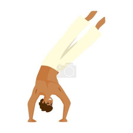 Téléchargez les illustrations : Jeune homme et capoeira illustration isolé - en licence libre de droit