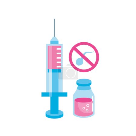 Illustration for Contraceptive injection method illustration isolated - Royalty Free Image