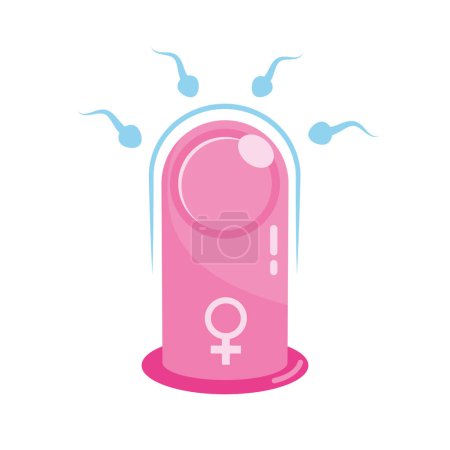 Ilustración de Anticonceptivo preservativo control de la natalidad ilustración - Imagen libre de derechos