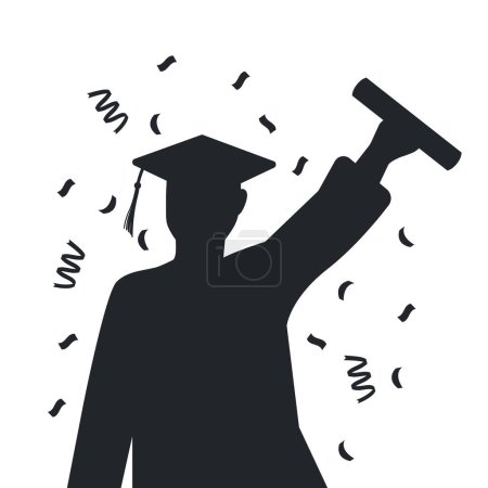 Illustration for Graduation event graduate man illustration isolated - Royalty Free Image