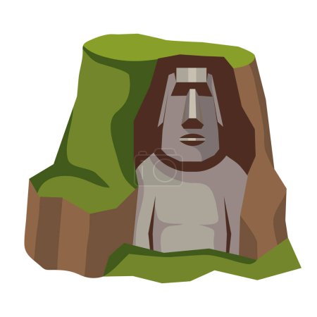 Téléchargez les illustrations : Statue chile moai illustration du patrimoine - en licence libre de droit