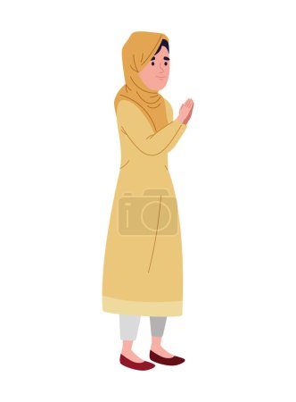 Ilustración de Idul fitri mujer aislada ilustración - Imagen libre de derechos