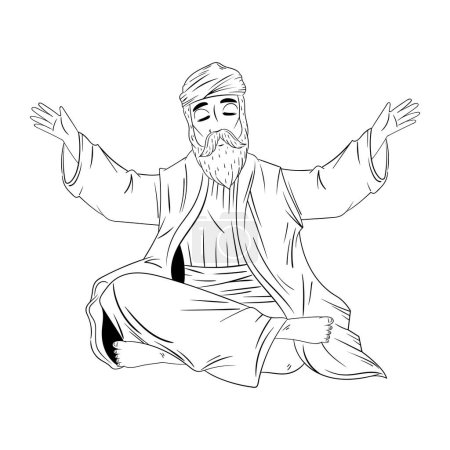 Illustration for Guru nanak jayanti sikh celebration isolated illustration - Royalty Free Image