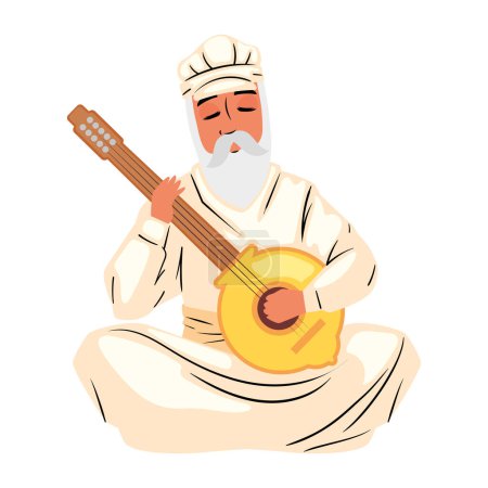 Illustration for Guru nanak jayanti holy isolated illustration - Royalty Free Image