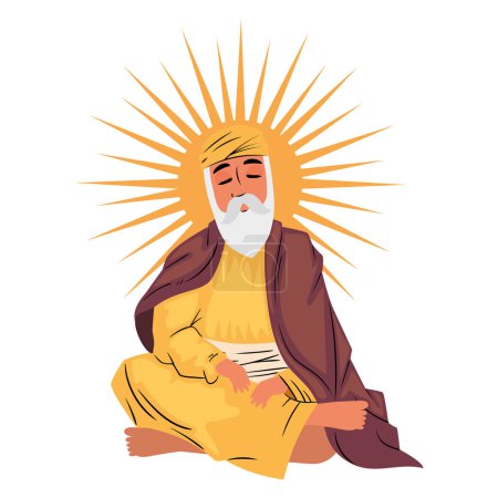 Illustration for Guru nanak jayanti sikh illustration - Royalty Free Image